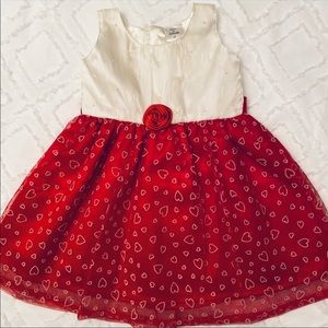 BeBorn by Doodle Girls Red White Heart Dress 3T Valentine